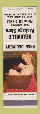 Matchbook Cover - Deauville Package Liquor Miami Beach FL WEAR pinup