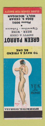 Matchbook Cover - Green Parrot Holt MI pinup