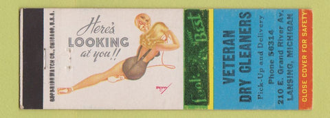 Matchbook Cover - Veterans Dry Cleaners Lansing MI WEAR pinup