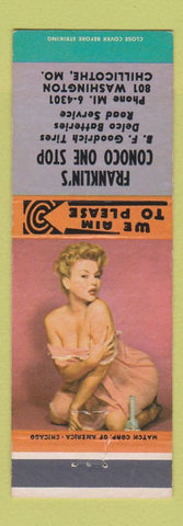 Matchbook Cover - Franklin's Conoco oil gas Chillicothe MO pinup