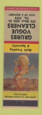 Matchbook Cover - Grubbs Vogue Cleaners pinup