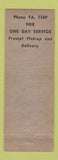 Matchbook Cover - Grubbs Vogue Cleaners pinup