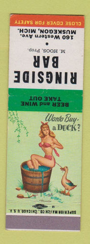 Matchbook Cover - Ringside Bar Muskegon MI pinup