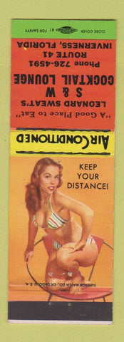 Matchbook Cover - S&W Cocktail Lounge Leonard Sweat's Inverness FL WEAR pinup