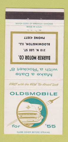 Matchbook Cover - 1955 Oldsmobile Barker Motors Bloomington IL 30 Strike