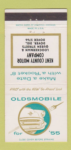 Matchbook Cover - 1955 Oldsmobile Kent County Motors Dover DE 30 Strike