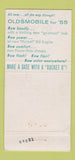 Matchbook Cover - 1955 Oldsmobile JS Snowberger Waynesboro PA 30 Strike