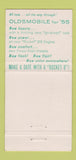 Matchbook Cover - 1955 Oldsmobile Klinka West Bend WI 30 Strike