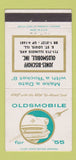 Matchbook Cover - 1955 Oldsmobile Jones Bischoff East St Louis IL 30 Strike