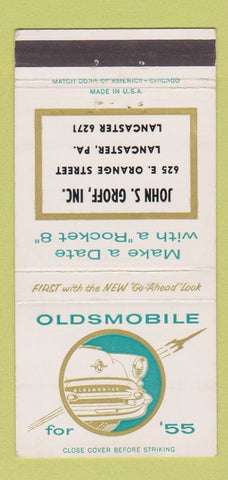 Matchbook Cover - 1955 Oldsmobile John Groff Lancaster PA 30 Strike