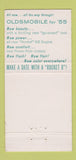 Matchbook Cover - 1955 Oldsmobile Union Motors Lewisburg PA 30 Strike
