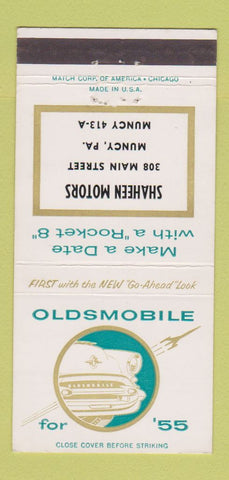 Matchbook Cover - 1955 Oldsmobile Shaheen Motors Muncy PA 30 Strike