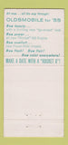 Matchbook Cover - 1955 Oldsmobile Shaheen Motors Muncy PA 30 Strike