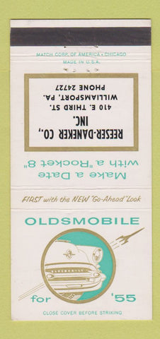 Matchbook Cover - 1955 Oldsmobile Reeser Daneker Williamsport PA 30 Strike