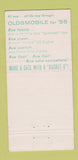 Matchbook Cover - 1955 Oldsmobile Reeser Daneker Williamsport PA 30 Strike