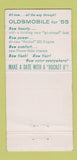 Matchbook Cover - 1955 Oldsmobile Fisher Motors Paradise PA 30 Strike