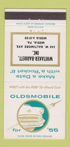 Matchbook Cover - 1955 Oldsmobile Whitaker Barrett Media PA 30 Strike
