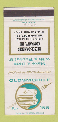 Matchbook Cover - 1955 Oldsmobile Reeser Daneker Williamsport PA 30 Strike