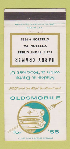 Matchbook Cover - 1955 Oldsmobile Harry Cramer Steelton PA 30 Strike