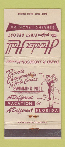 Matchbook Cover - Harden Hall Golf Sebring FL WEAR 30 Strike