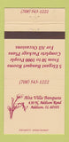 Matchbook Cover - Alta Villa Restaurant Addison IL TAN 30 Strike