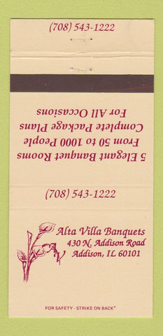 Matchbook Cover - Alta Villa Restaurant Addison IL TAN 30 Strike