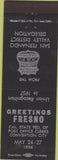 Matchbook Cover - CA Post Office Clerks Convention 1956 Fresno