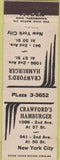 Matchbook Cover - Crawford's Hamburger New York City NY