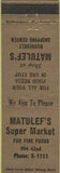 Matchbook Cover - Matulef's Super Market no town
