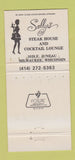 Matchbook Cover - Sally's Steak House Milwaukee WI Girlie 30 Strike