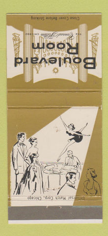 Matchbook Cover - Conrad Hilton Hotel Chicago IL Boulevard Room girlie 30 Strike
