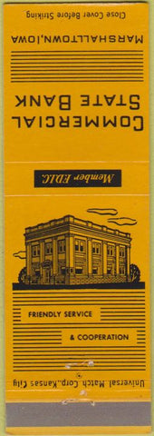 Matchbook Cover - Commercial State Bank Marshalltown IA