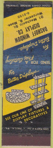 Matchbook Cover - Dashoff Window Display Worcester MA