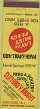 Matchbook Cover - Clifford Bright Feed  and  Poultry Stratford NJ