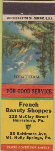 Matchbook Cover - French Beauty Shoppes Mt Holly Springs PA