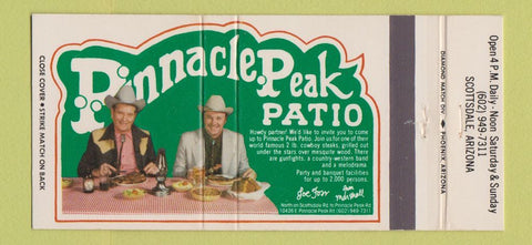 Matchbook Cover - Pinnacle Pake Patio Scottsdale AZ 30 Strike