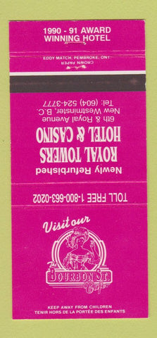 Matchbook Cover - Royal Towers Hotel Casino New Westminster BC girlie 30 Strike