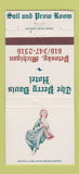 Matchbook Cover - Perry Davis Hotel Petosky MI girlie 30 Strike