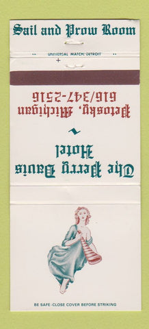 Matchbook Cover - Perry Davis Hotel Petosky MI girlie 30 Strike