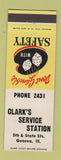 Matchbook Cover - Clark's Service oil gas Geneva IL