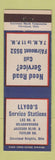 Matchbook Cover - Lloyd's Service oil gas Cleveland Heights OH