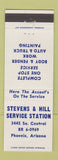 Matchbook Cover - Stevens & Hill Service oil gas Phoenix AZ