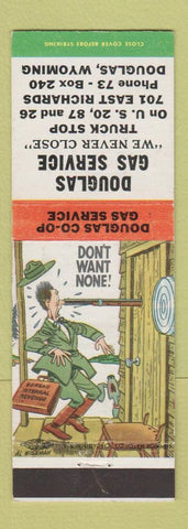 Matchbook Cover - Douglas Gas Service oil Douglas WY hillbilly