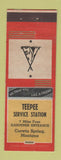 Matchbook Cover - Tepee Service oil gas Corwin Spring MT  WEAR