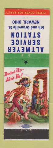 Matchbook Cover - Altimer Service Marathon oil gas Newark OH hillbilly