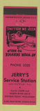 Matchbook Cover - Jerry's Service oil gas Stevens Point WI