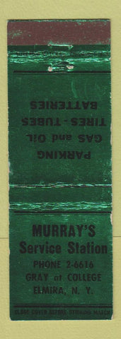 Matchbook Cover - Murray's Service oil gas Elmira NY WEAR