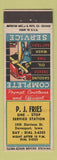 Matchbook Cover - PJ Fries oil gas Davenport IA WEAR