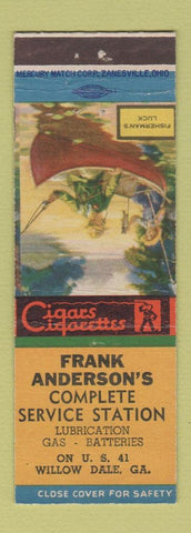 Matchbook Cover - Frank Anderson's oil gas Willow Dale GA