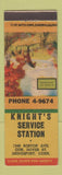 Matchbook Cover - Knight's Service oil gas Bridgeport CT
